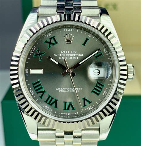 rolex datejust wimbledon stainless steel